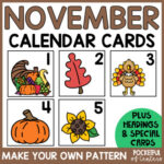 November Calendar Numbers Pocket Chart Calendar Cards By Pocketful Of