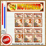 November Calendar Pieces Printable Dasie Thomasine