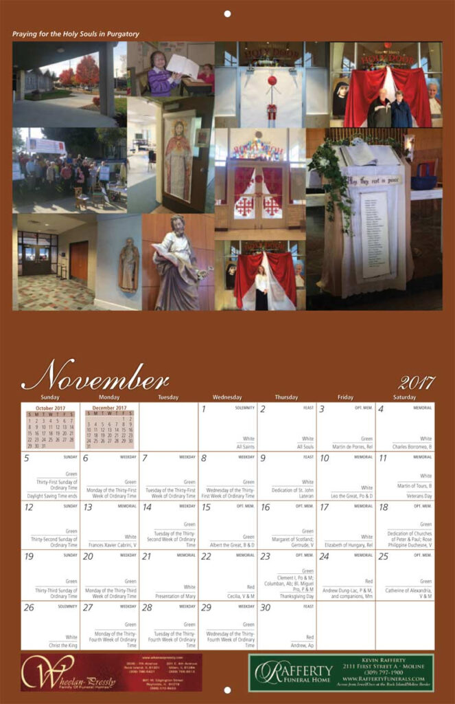 November Catholic Calendar Mira Sybila