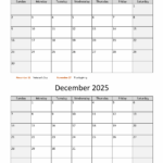 November December 2025 Printable Calendar Monday Start Ezra Rivera