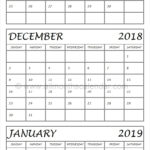 November December January Calendar