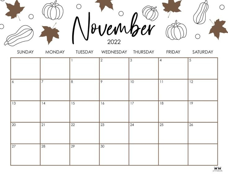November Free Printable Calendar Student Study Calendar