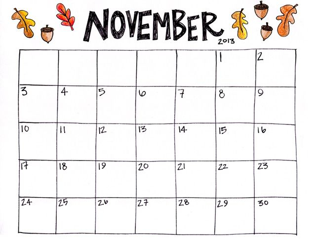 November Printable Calender