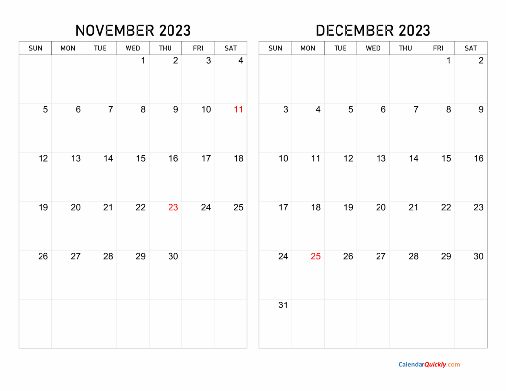 Oct Nov Dec 2023 Calendar Printable Printable And Enjoyable Learning