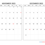 Oct Nov Dec 2023 Calendar Printable Printable And Enjoyable Learning