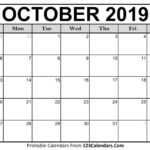 October 2019 Calendar Blank Easily Printable 123Calendars