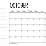 October 2020 Printable Calendar A Printable Calendar