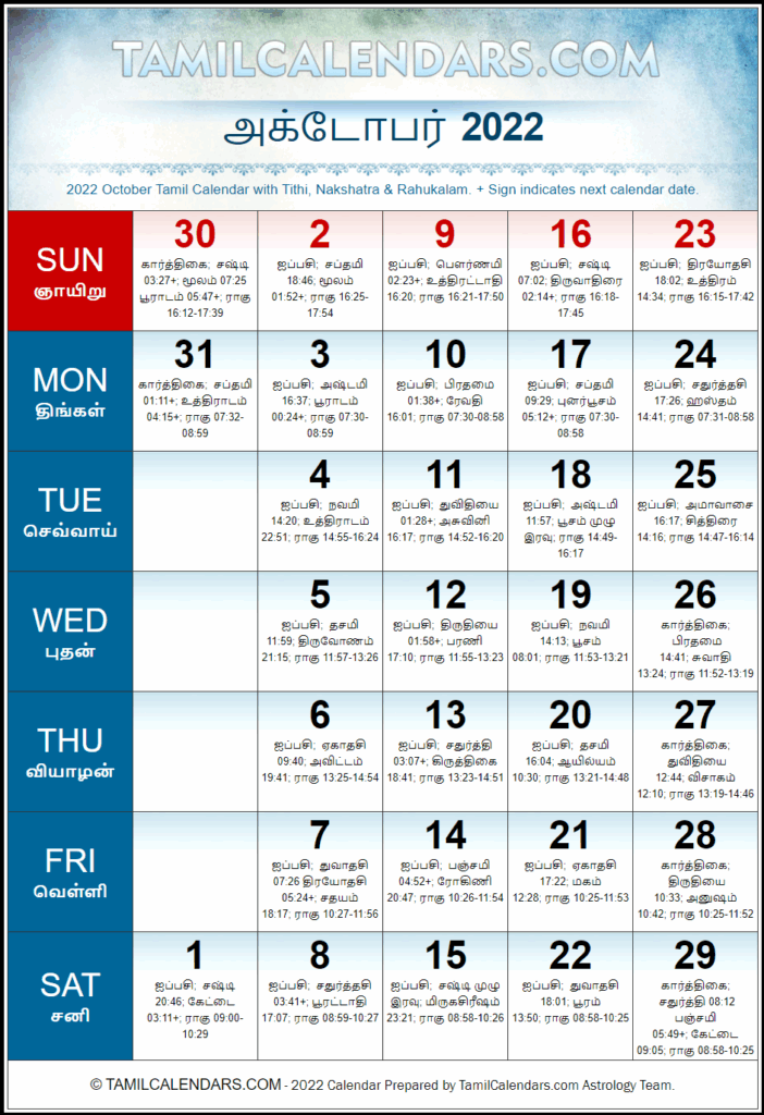 October 2022 Tamil Calendar Shubhakrit Varusham Panchangam Download 