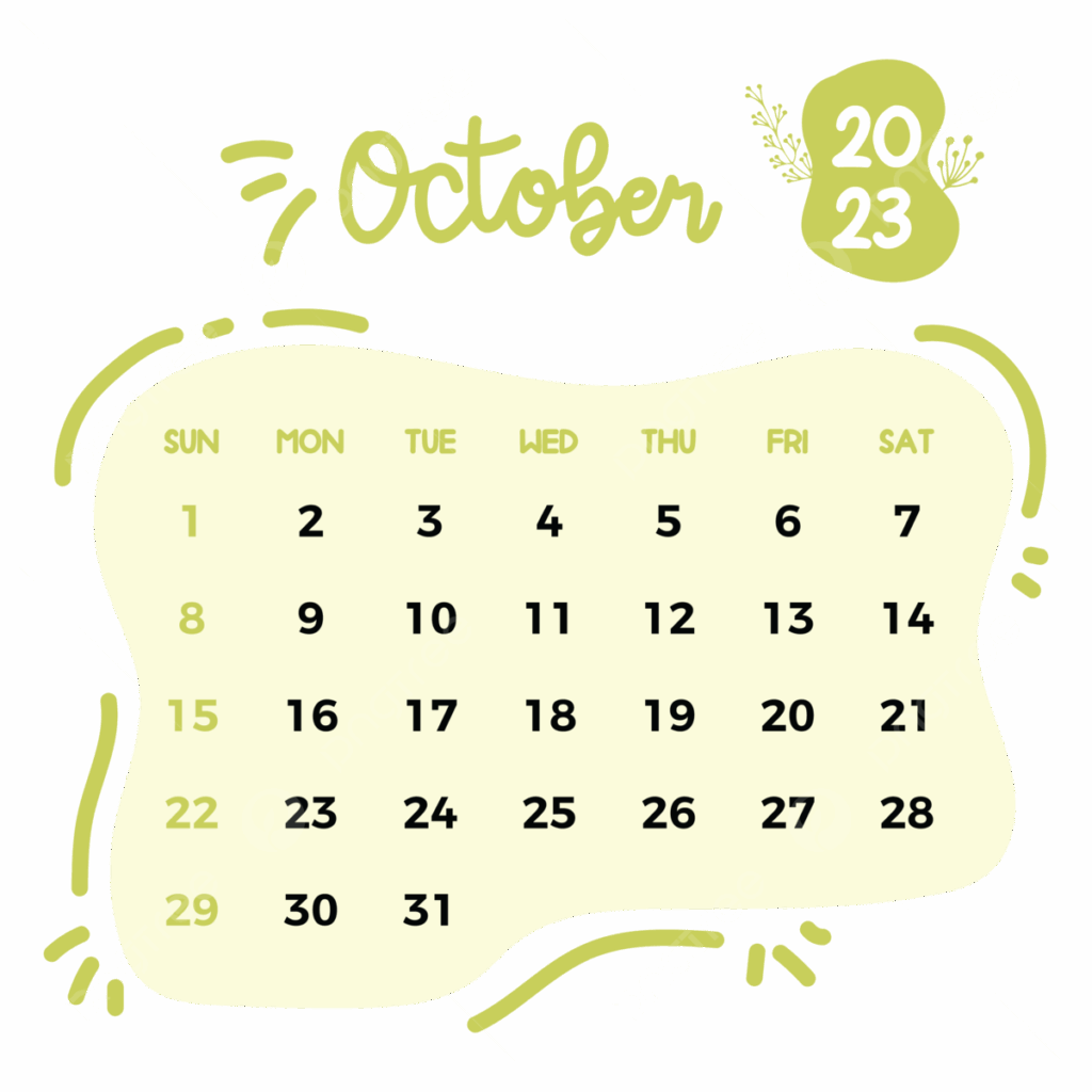 October 2023 Calendar Vector Illustration October 2023 October 