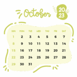 October 2023 Calendar Vector Illustration October 2023 October