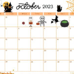 October 2023 Monthly Calendar Monday Start Digital Printable Etsy