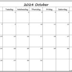 October 2024 Monday Calendar Monday To Sunday