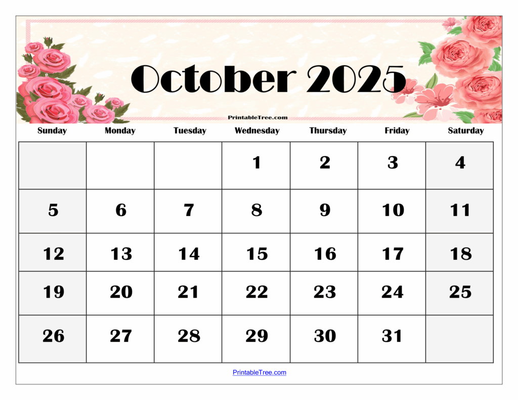 October 2025 Calendar Pdf Ryder Hannaford