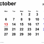 October 2025 Calendar Templates For PDF Excel And Word