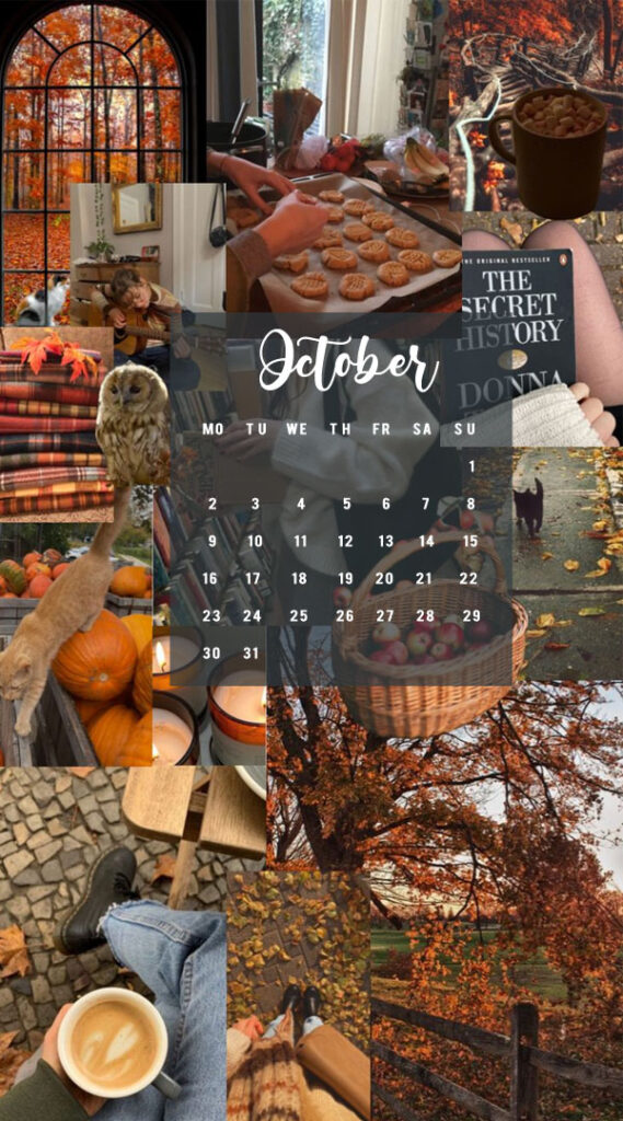 October Calendar Fall Aesthetic October Calendar For Phone Idea 