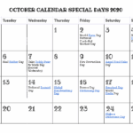 October Calendar Of Special Days And Unique Holidays For Kids 2020