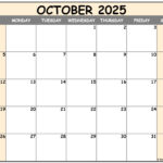 October Calendar Template