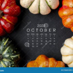 October Calendar With Pumpkins Celka Madelyn