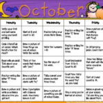 October Kindergarten Homework Calendar Common Core Aligned TpT