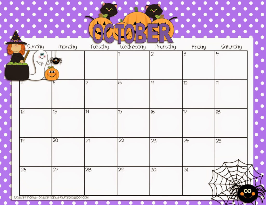 October Month Printable Calendar