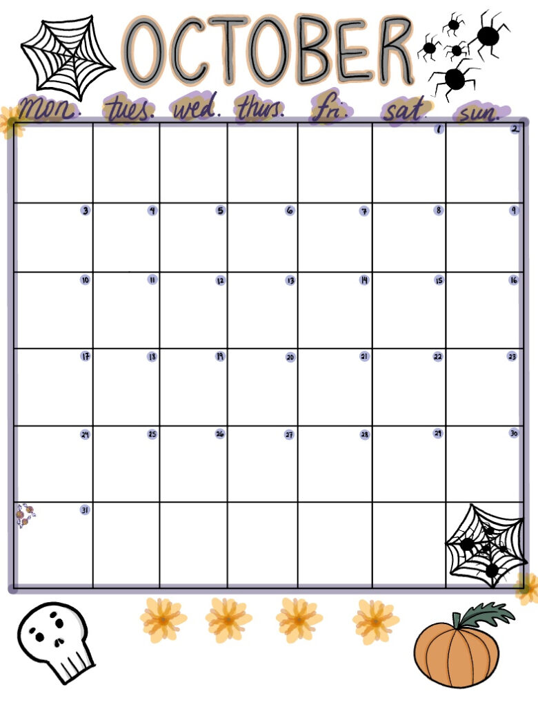 October Monthly Calendar Notability Gallery