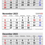 October November And December Calendar Printable And Enjoyable Learning