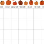 October Pumpkin Printable Digital Monthly Calendar October Calendar