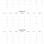 October To December 2023 Calendar Printable