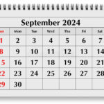 Page Of The Annual Monthly Calendar September 2024 Stock Illustration