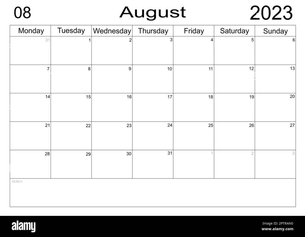 Planner For August 2023 Schedule For Month Monthly Calendar 