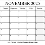 Printable 2025 November Calendar With Holidays S Lawrence Moore