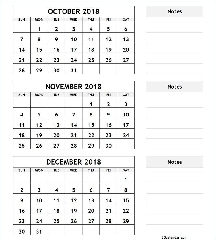 Printable 3 Month Calendar 2025 October November December January March 