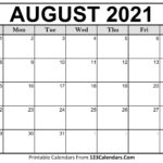 Printable August 2021 Calendar Templates 123Calendars