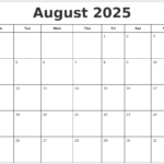 Printable August Calendar 2025 With Holidays Ella T Probert