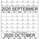 Printable August To October 2020 Calendar Calendar Printables Free