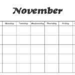 Printable Blank November Calendar