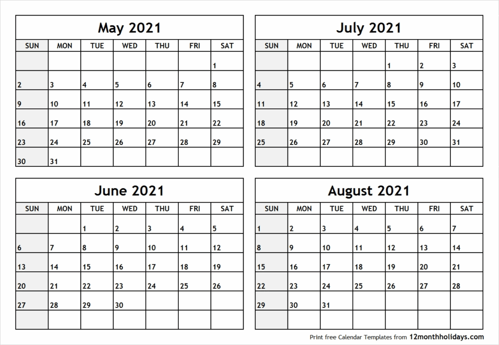 Printable Calendar April May June July 2025 Gerald M Maudlin