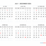 Printable Calendar July December 2025 Iris Vaughn