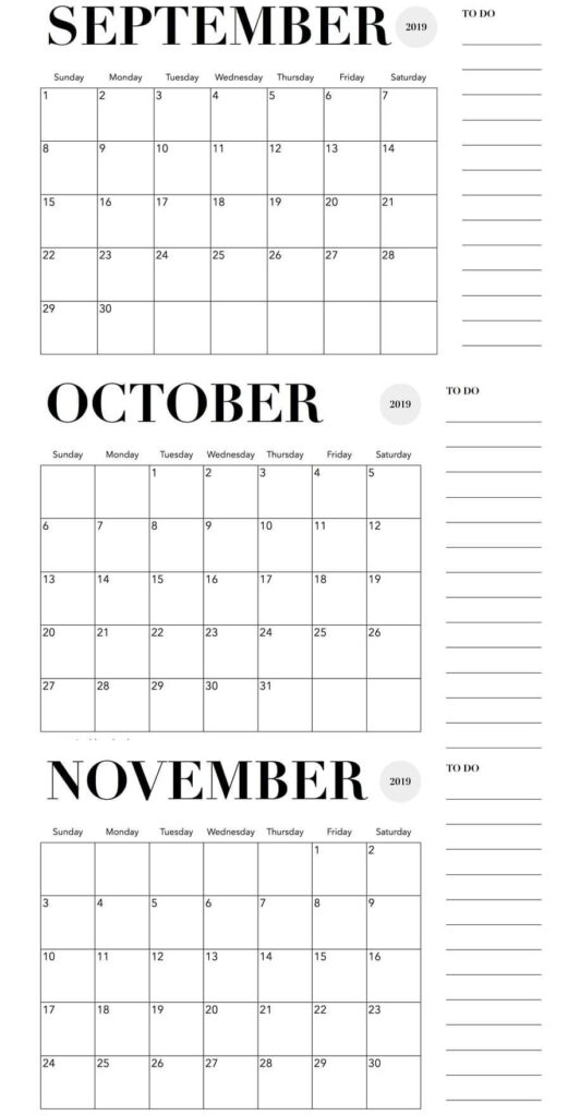 Printable Calendar September October November December 2025 Printable 