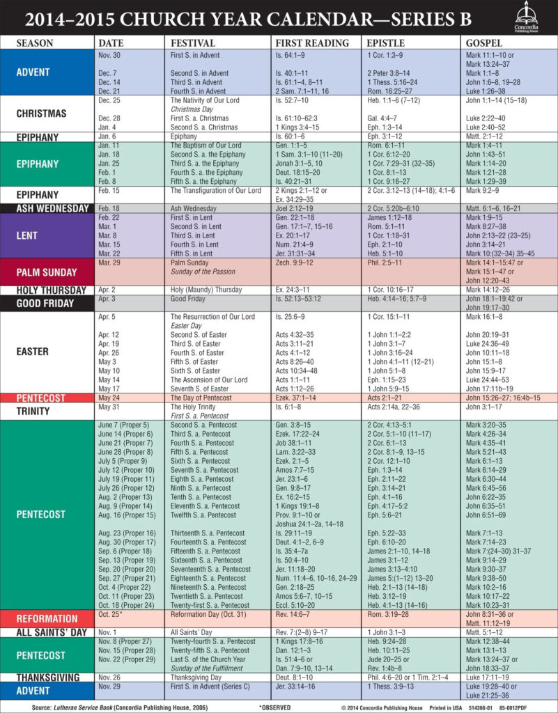 Printable Catholic Liturgical Calendar 2025 Cameron Fitchett