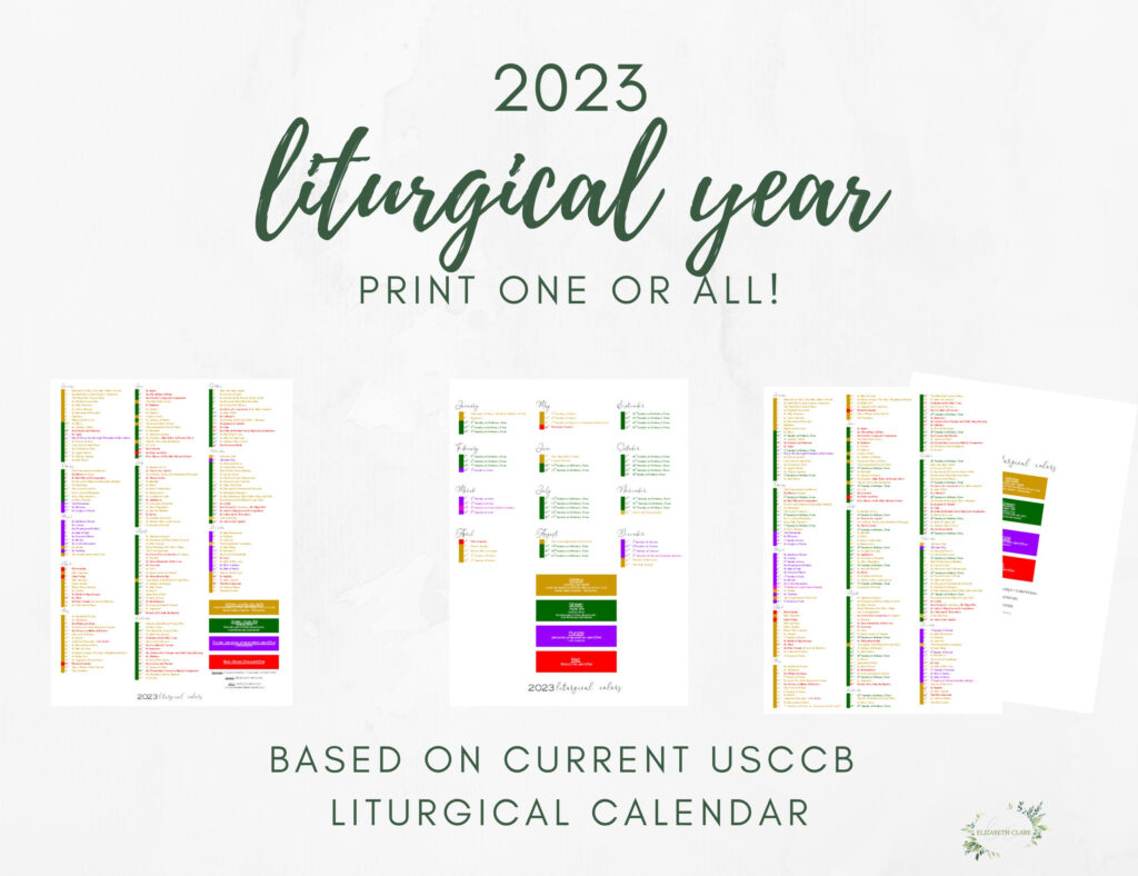 Printable Catholic Liturgical Calendar Liturgical Calendar Printable