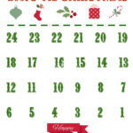Printable Christmas Countdown Calendar The Country Chic Cottage