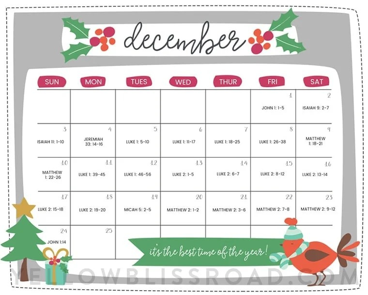 Printable Christmas Countdown Calendar