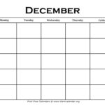 Printable December Calendars Blank Calendar