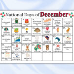 Printable December National Days Calendar Fun Family Calendar