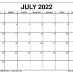 Printable July 2022 Calendar Templates With Holidays VL Calendar
