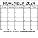 Printable Nov Calendar