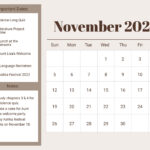 Printable November 2023 Calendar Template In Illustrator EPS JPG