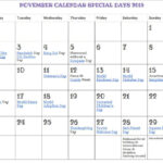 Printable November Calendar Special Days Holidays FREE Kids Creative