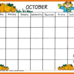 Printable October Kids Calendar
